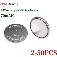 Hot Sell LIR2032H Button Battery 70mAh 2032 3.7V Rechargeable Battery Lithium Cell Coin Batteries for Car Keys with charge