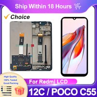 High Quality For Xiaomi Redmi 12C LCD 22120RN86G Display Touch Screen Digitizer Assembly For Poco C55 LCD 22127PC95I Replacement