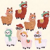 Cartoon Animals Alpaca Embroidered Patches for Clothing Fusible Patch Rabbit Cat Iron on Patches on Clothes Jacket Badge Sticker