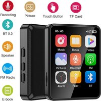 MP3 Bluetooth 5.3 HiFi MP4 Video Player 2.4" Full Touch Screen Portable Walkman Built‑in Speaker FM Radio Voice Recorder E‑Book