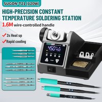 SUGON T21 120W Soldering Station 1.6m Wire-Controlled Handle Electronics Soldering Iron Tip 115/210/245 Rework Station BGA Tools image 4