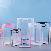 20 thick transparent gift bags, clothing storage bags, small business display bags, reusable packaging bags, customizable logos