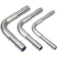 #6 #8 #10 AC 90 Degree Barb Splice Fitting Aluminium Push on Barbed Splicer for Barrier Hose 3/8 1/2 5/8