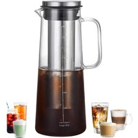 Leeseph Airtight Cold Brew Iced Coffee Maker and Tea Infuser- 1.0L / 34oz Glass Carafe with Removable Stainless Steel Filter