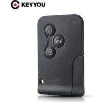 KEYYOU For Renault Clio Logan Megane 2 3 Koleos Scenic Fob 3 Buttons Remote Car Case With Small Replacement Smart Card Key Shell