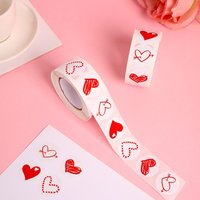 100-500Pcs Red Pink Heart Stickers for Valentines Day Wedding Gift Packing Bag Packaging Labels Love Scrapbooking Diy Stickers