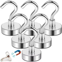 12/16/20mm Super Strong Neodymium Magnet Powerful Magnetic Hooks Perfect for Office School Garage Home Kitchen Multi-Purpose Use