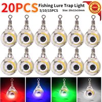 5-20PCS Mini Fishing Lure Light LED Deep Drop Underwater Eye Shape Fishing Squid Fishing Bait Luminous Lure for Attracting Fish