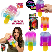 NeeDoh Gradient Popsicle Squishy Stress Toy Transparent Squeeze Ball Slow Rebound Fidget Toy for School Office Anxiety Relief