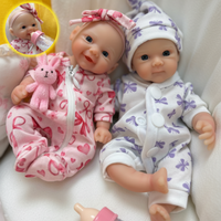20CM /2 Styles Waterproof Soft Mini bebe reborn de silicona Girl Dolls With Paint Skin Flexible Handmade Newborn Silicone Dolls