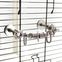 Stainless Steel Parrot Perch Stand For Medium Large Birds Chewable Resistant Gnawing Puzzle Accessories Bird Cage Display Bar