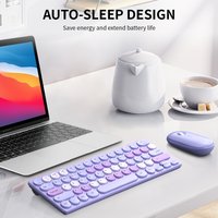 2.4G Colorful Wireless Keyboard and Mouse Ergonomic Small Size Typewriter Keyboard & Mouse Combo 64 Keys for Pc/Laptop/Desktop