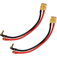 1/2Pcs XT60 Female Plug Adapter to 90° 4.0mm 18mm Gold Plated Connector Charge Lead Cable 12awg 10cm for Lipo Battery Charger