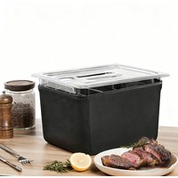 Low Temperature Slow Stew Cooker Recirculator Immersion Thermostatic Container 11L/12 Quart with Black Insulated Cover Home
