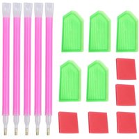 15 PCS Diamond Painting Tools with Drill Pen Grip and Tray,5D Diamond Painting Accessories and Tools for Kids Adults (Green)