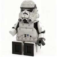 2218PCS MOC Star Battle Storm Trooper Mega Figure Fits Official Helmet Model Custom Building Blocks DIY Creative Ideas Birthday