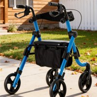 Elderly Rehabilitation Mobility Aids Walking Rollator Walkers for Seniors, Foldable Walker with Seat Four-wheeled Shopping Carts