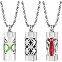 New Stainless Steel Aromatherapy Hollow Out Pendant Angel Wings Pattern Perfume Lockets Essential Oil Diffuser Necklace Jewelry