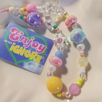Dopamine-Style Phone Lanyard for Women, Short Wrist Strap, Suitable for Daily Wear, Colorful Beaded Bracelet, Ccd Camera Strap, Phone Accessory
