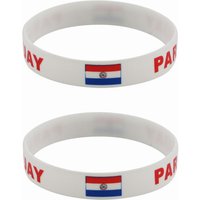 2pcs Paraguay Silicone Bracelets Sports Game Wristbands National Flags Wrist Strap for Men Women Rubber Band Fashion Accessories