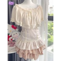 Summer Japanese Fresh Gentle 3Piece Set Women Polka Dot Camisole Top + Shawl + High Waist Skirt Sweet Fashion Casual Chic Outfit