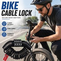 4 Digit Combination Bike Lock Retractable Cable Anti Theft Portable Security Lock For Bike Helmet Backpack Travel Supplies