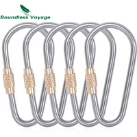 Boundless Voyage Titanium Carabiners Clips with Screw Cap Outdoor Keychain Buckle Hooks Multi-function Climbing Accessories