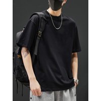 Solid Summer Classic Short Sleeve Cotton Breathable High Street T Shirt Sport Loose Clothing Basic Casual Clothes Youthful Tops
