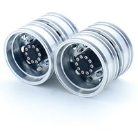 2pcs RC Truck Metal Upgrade Rear Wheel Hub Rim for 1/14 Tamiya SCANIA 770S R620 VOLVO BENZ Arocs MAN TGX LESU Car Accessories