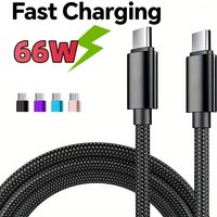 66W 5A Nylon 1m 2m 3m USB C To Type C Fast Charging Cable for Iphone 16 17 Pro Max Samsung Xiaomi OPPO Charging Cable New 2026