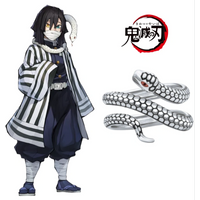 2026 Demon Slayer Obanai Iguro Tomioka Giyu Tokitou Muichirou Shinazugawa Sanemi Necklace Ring Anime Cartoon Accessories Gift