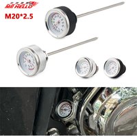 Black/Silver Motorcycle Fuel Tank Caps M20x2.5 Oil Temperature Gauge with 117MM Probe Or Not Probe 0-200 Pointer Thermometer Cap