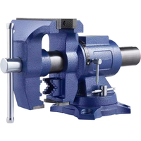 Heavy Duty Bench Vise 6-1/2" Jaw Width, 5" Max Jaw Opening Multi-Purpose Ductile Iron Bench Vise+Anvil for Metalworking 6/5/4inc