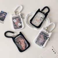 Cute Cat Ear Transparent Card Holder Student Card Cover Bus Subway Meal Card Cover Work ID Badge Brand Protection Cover