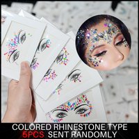 5Pcs 3D Rhinestone Bright Face Stickers for Festival Glitter Makeup Jewelry Sticker on Face Crystals Gems Jewels Diamonds Decor*