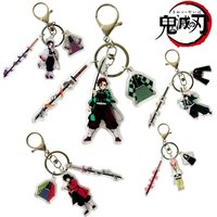 Demon Slayer Acrylic Keychain Kamado Tanjiro Tokitou Muichirou Anime Pendant Backpack Charms Fans Collectible Gift Accessories