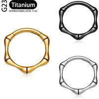 ASTM F136 Titanium Skeleton Clicker Nose Ring Piercing Septum Helix Daith Earring Black Party 2025 New Body Piercing