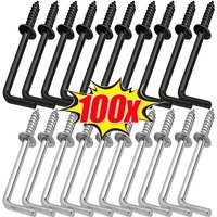 Heavy Duty Self Tapping Screw L-Shaped Metal Hook Right Angle Ceiling Hook For Hanging Pictures Home Organizer Hangers Wholesale