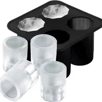 4 Cup Shape Silicone Ice Cube Mold Tray Make Shot Glass Summer Bar Party Frozen Whiskey Beer Cocktail Cold Drinking Kitchen Tool