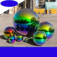 Stainless steel electroplated decorative round balls,multicolored mirror surface round balls,colorful Christmas decorative balls
