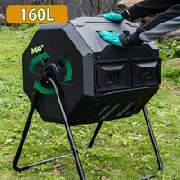 160L Courtyard Composting Bin Garden Large Capacity Fermentation Tank Box Outdoor Tipping Bucket Barrel Anti Corrosion Aerobic