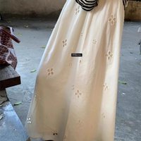 Hollow Embroidery White Half Skirt for Women Beautiful Summer Half Skirt, Straight Tube French A-line Skirt Long Women's Skirt