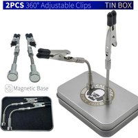 2pcs Multi-purpose Magnetic Helping Clips Hands Flexible Arm PCB Clamp Soldering Welding Third Hand Repair Desktop Holder