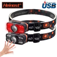 MINI Rechargeable LED Headlight Powerful Inductive Head Lamp White and Red Light Outdoor Camping Fishing Emergency Working Lamp