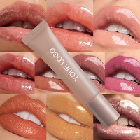 Private Label Lipgloss Custom Logo Hose Tube Shiny Pigment Lip Gloss Durable Glaze Cosmetic Lips Oil Cosmetics lips Makeup