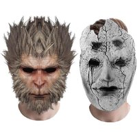 Black Myth WuKong Cosplay Mask Game Monkey Halloween Horror Mi Taoist Latex Half Face Masks Carnival Party Accessories