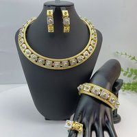 Brazilian Simple Style Necklace Luxury Quality African Bride Jewelry Set For Women Party Gifts FHK29110