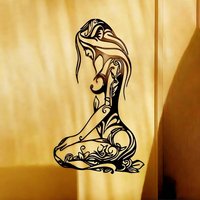 Fashion Metal Wall Art for Women, Modern Black Kneeling Figure Decor for Living Room Bedroom Home Decor
