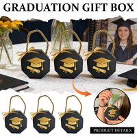 Graduation Party Favor Boxes 3 Pack, Cap Shaped Gift Boxes for Candy Chocolate Small Gifts, for Graduation Celebration