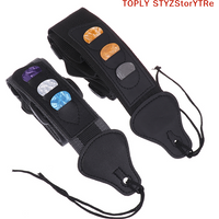 Adjustable Electric Guitar Strap Black PU Leather + Cotton for Ukulele Bass Musical Instrument Strap Belt Accessories